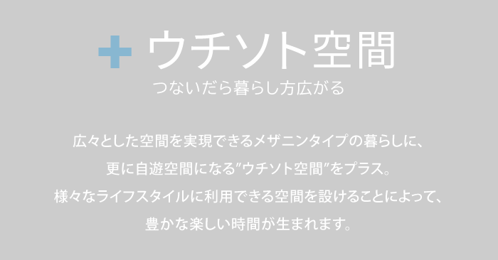 広々とした空間を実現できるメザニンタイプの暮らしに、更に”自遊空間”をプラス。